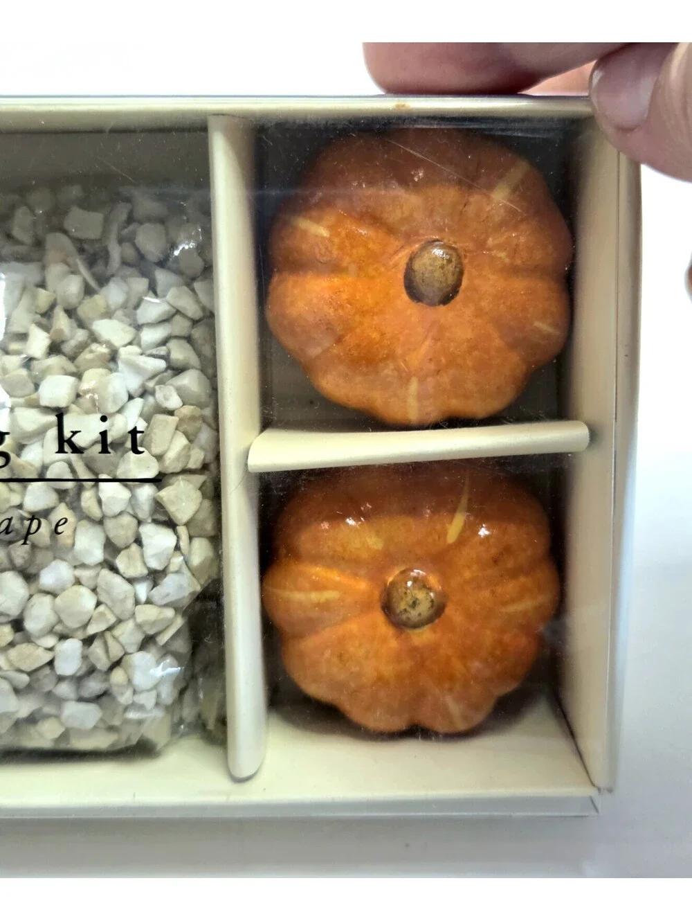 NEW Pier 1 Imports Candlescaping Kit Fall Harvest Pumpkin Gourds Gravel